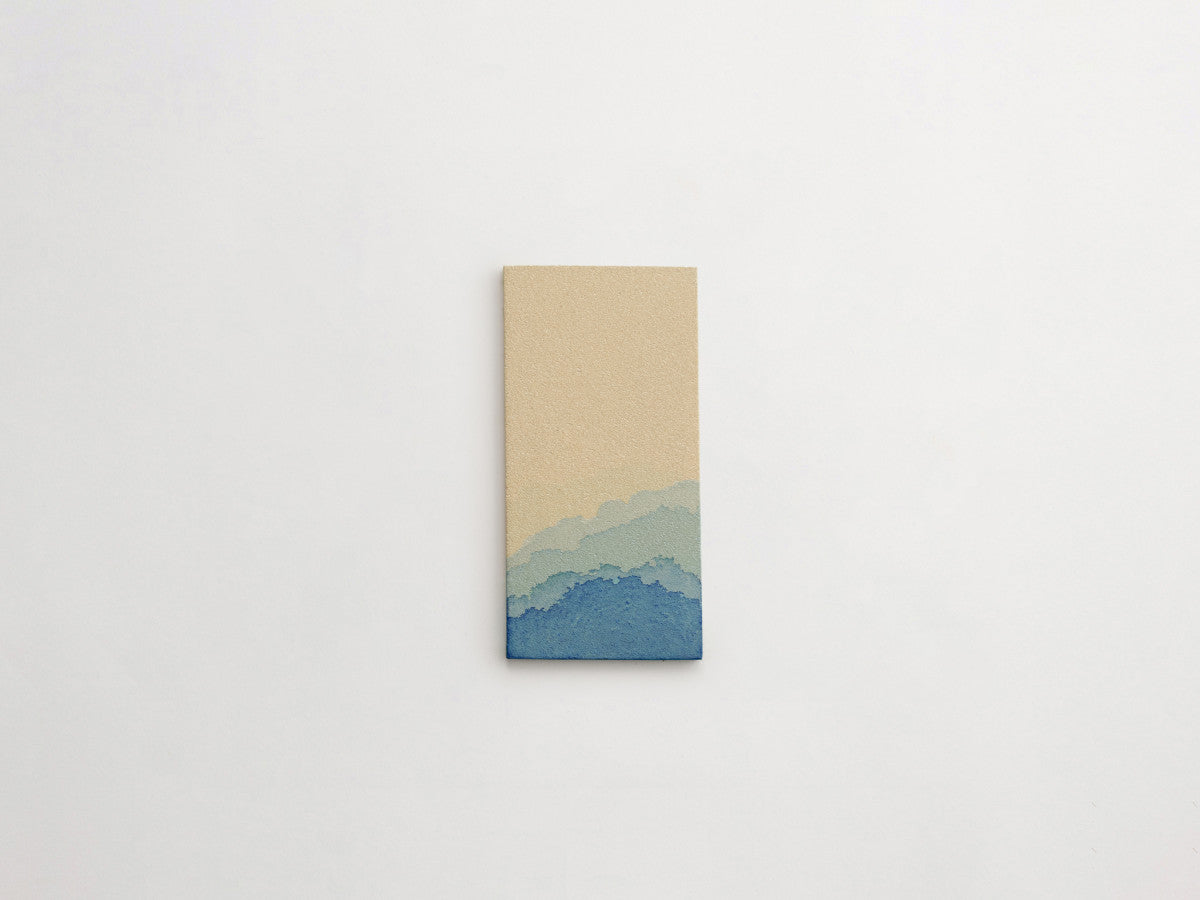 Ceramic Shibori Tile Natural 8x4 Indigo Dip tile.