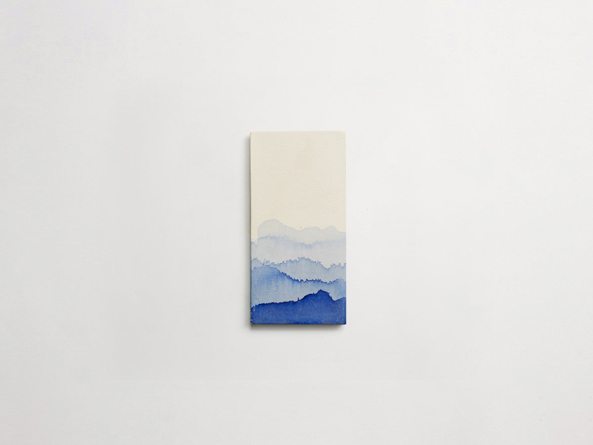 Ceramic Shibori Tile White 8x4 Indigo Dip tile.