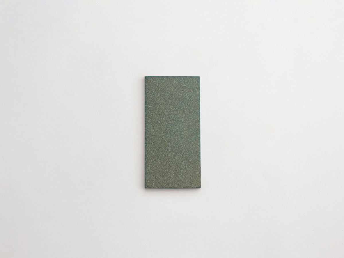 Ceramic Shibori Tile Grey 8x4 Teal Wash tile.