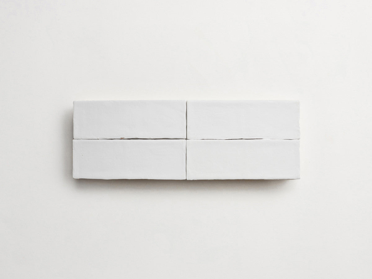 Basic Terracotta Tile 6x2 matte White Tile.