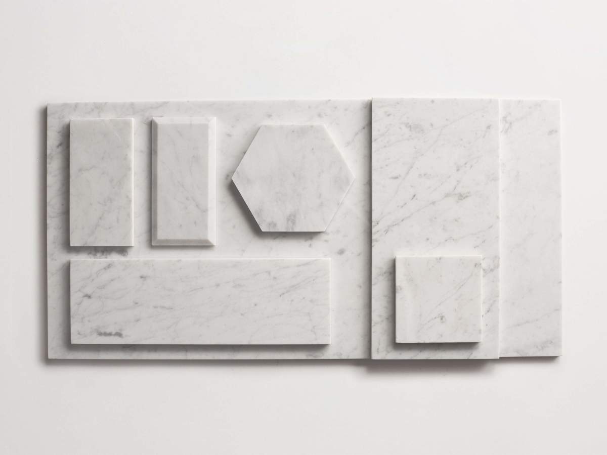 Tile carrara marble white stone subway.