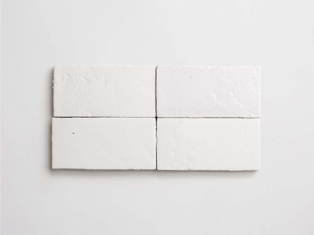 Italian Terracotta Tile 7x3.5 White Gloss Tile
