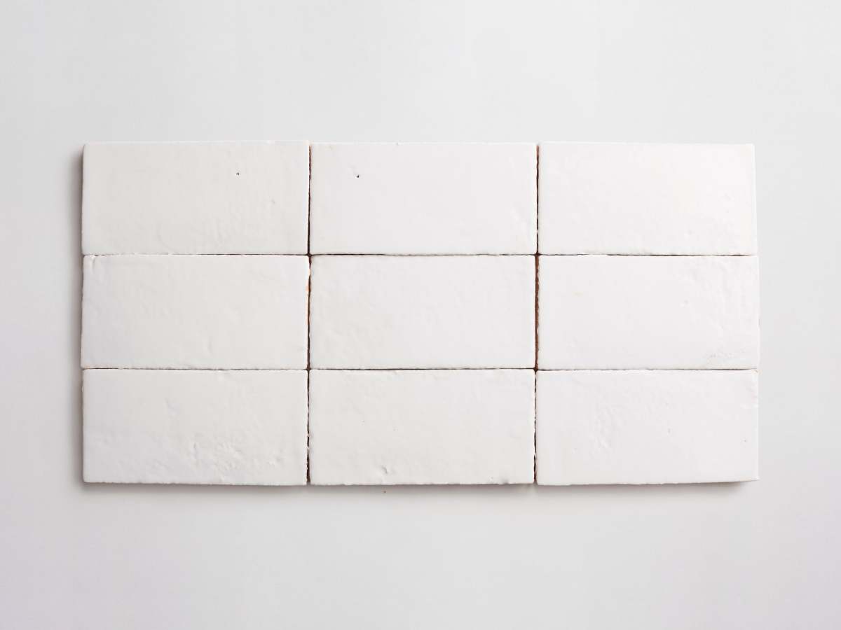 Italian Terracotta Tile 7x3.5 White Gloss Tile