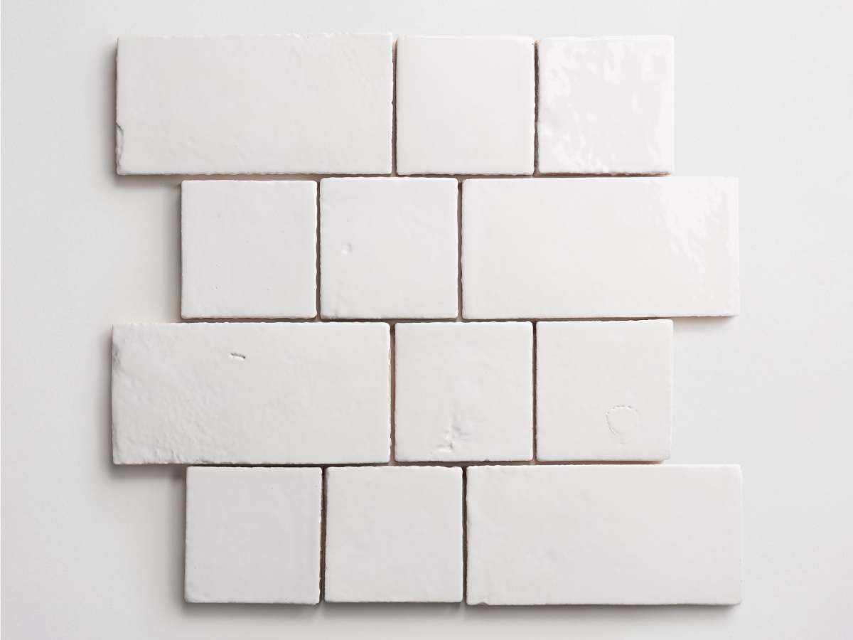 Terracotta 3-Tile Bundle 4x4, 4x8 Gloss White Tile