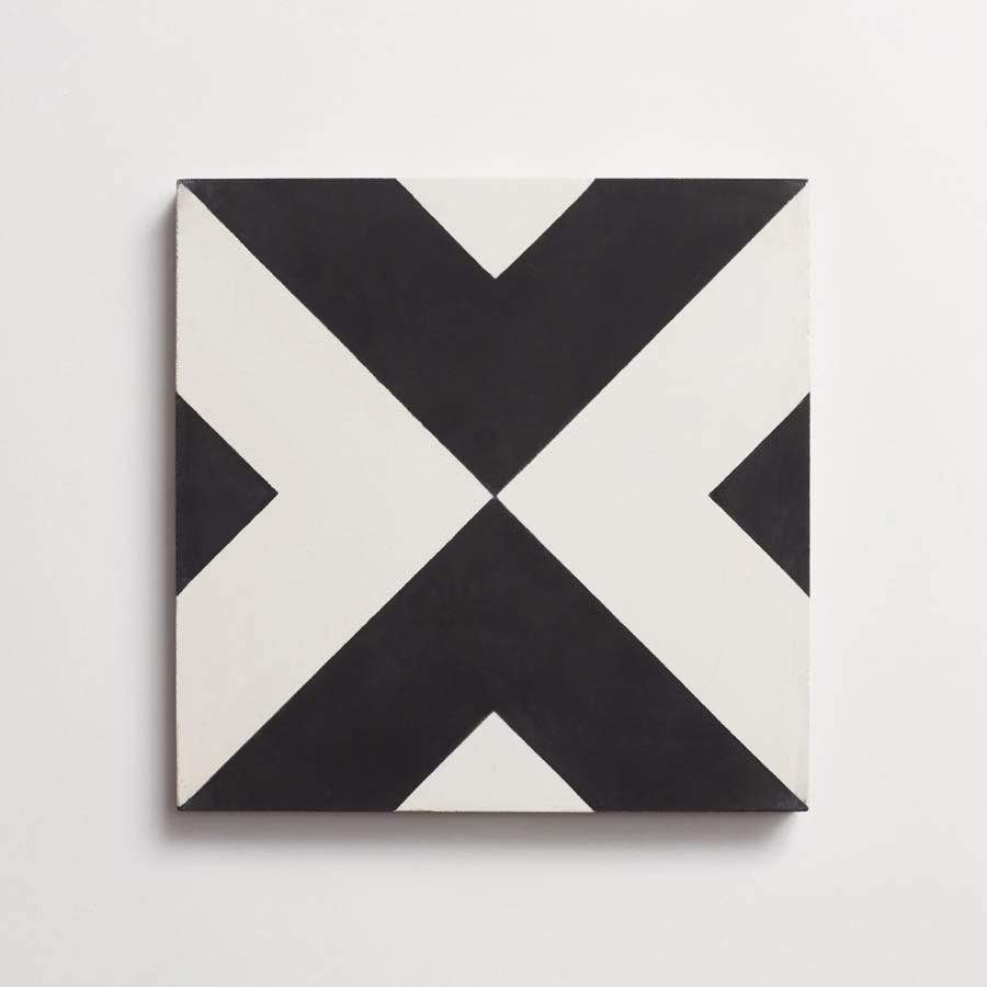 cement: checkered past | grande | matte | black + white | sample ~ 8"x8"x⅝"