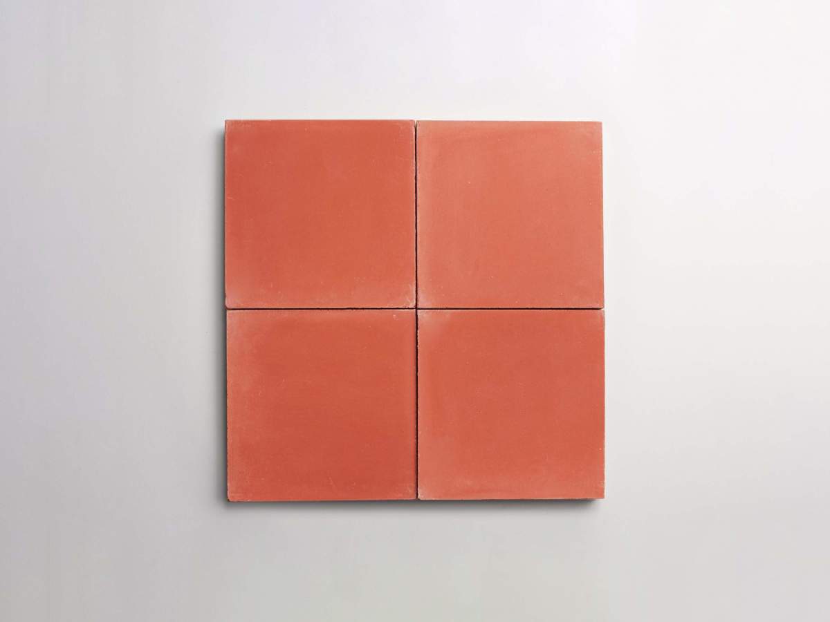 Cement tile solid colors 4x4 Square Barn Red.