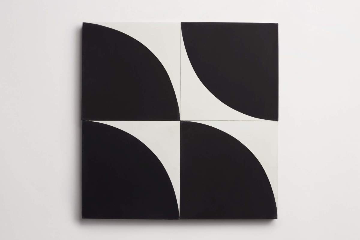 Tile concrete cement bold arc black.