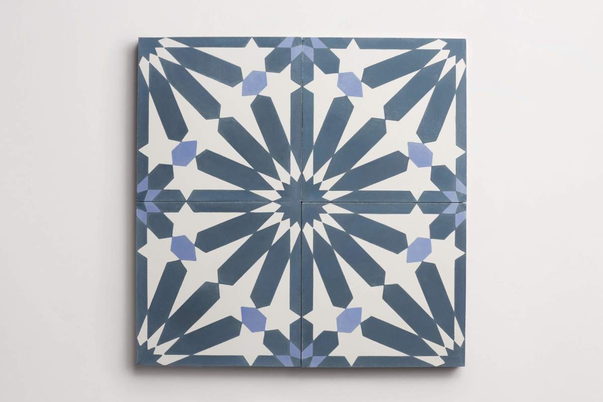 Tile cement big al federal blue white nautical blue.