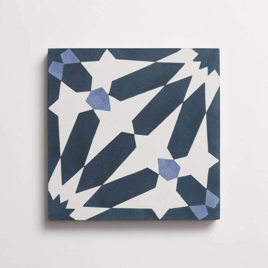 cement: big al | grande | matte | federal blue, white + nautical blue | sample ~ 8"x8"x⅝"