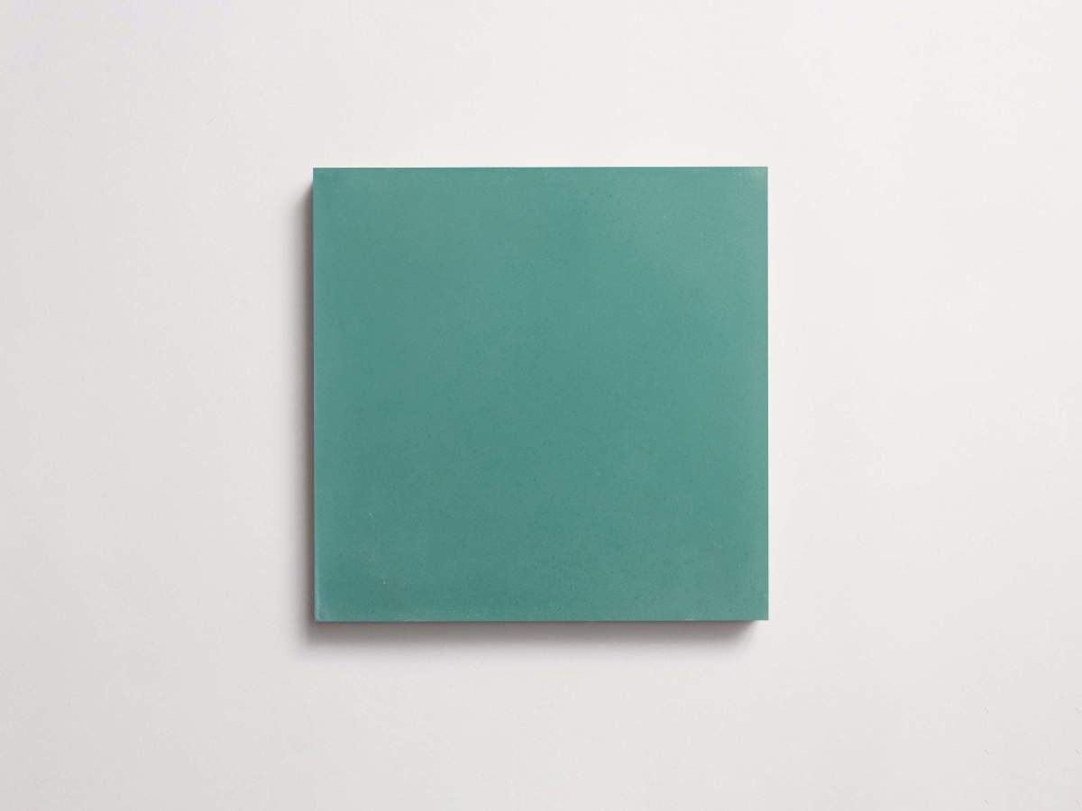 Cement Checkerboard Tile Trio 8x8 Green, Blue, Green.