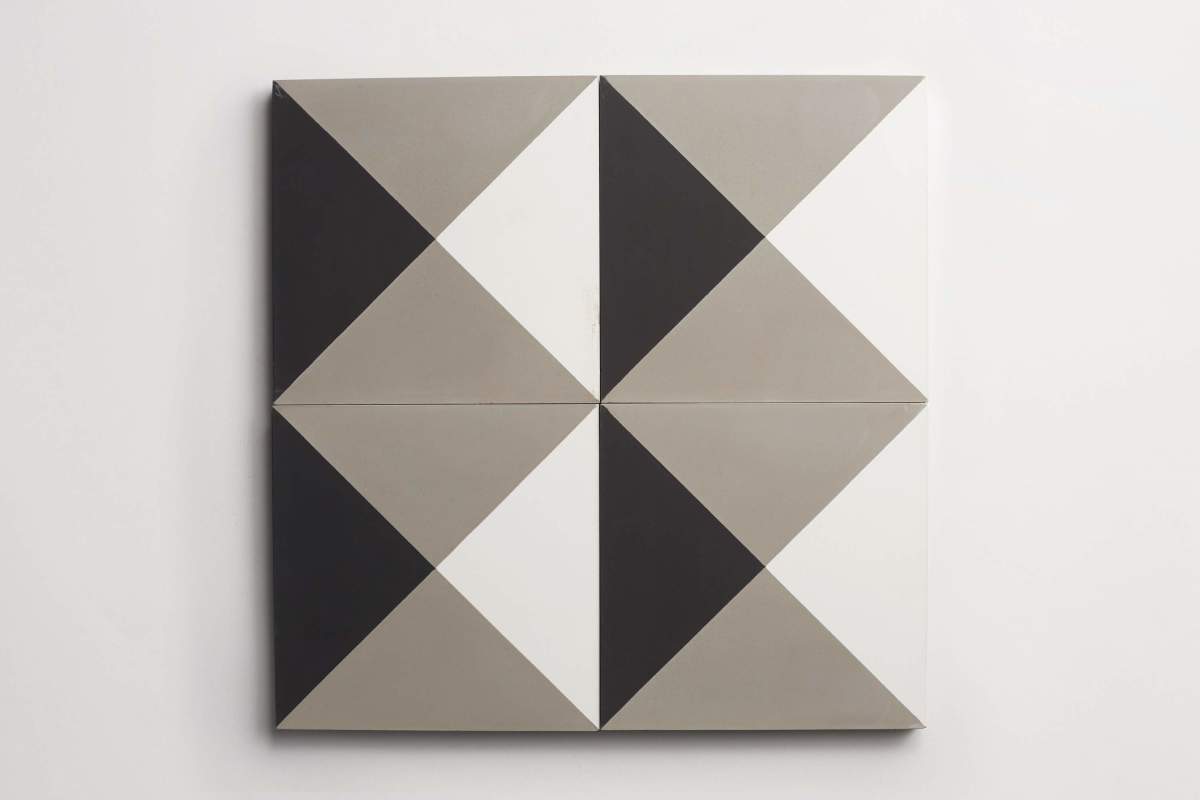 Tile concrete cement criss cross black white.