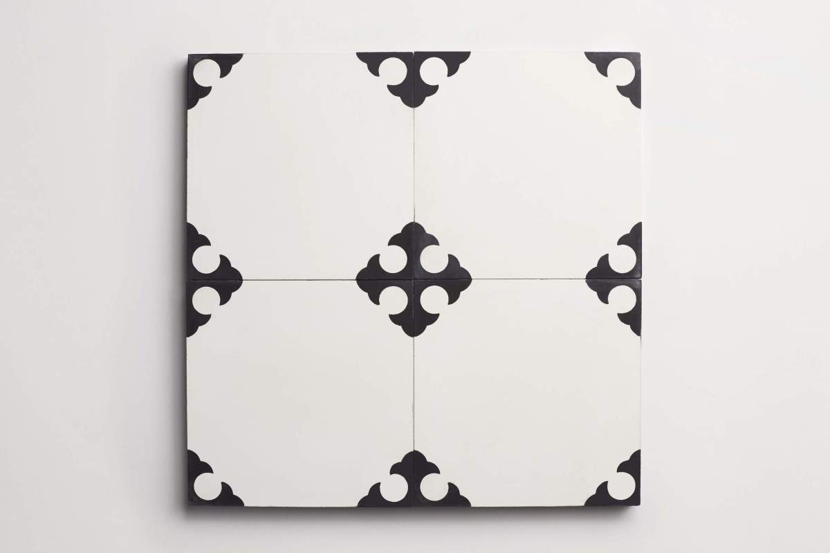 Cement cross black + white ~ 8"x8"x0.625".