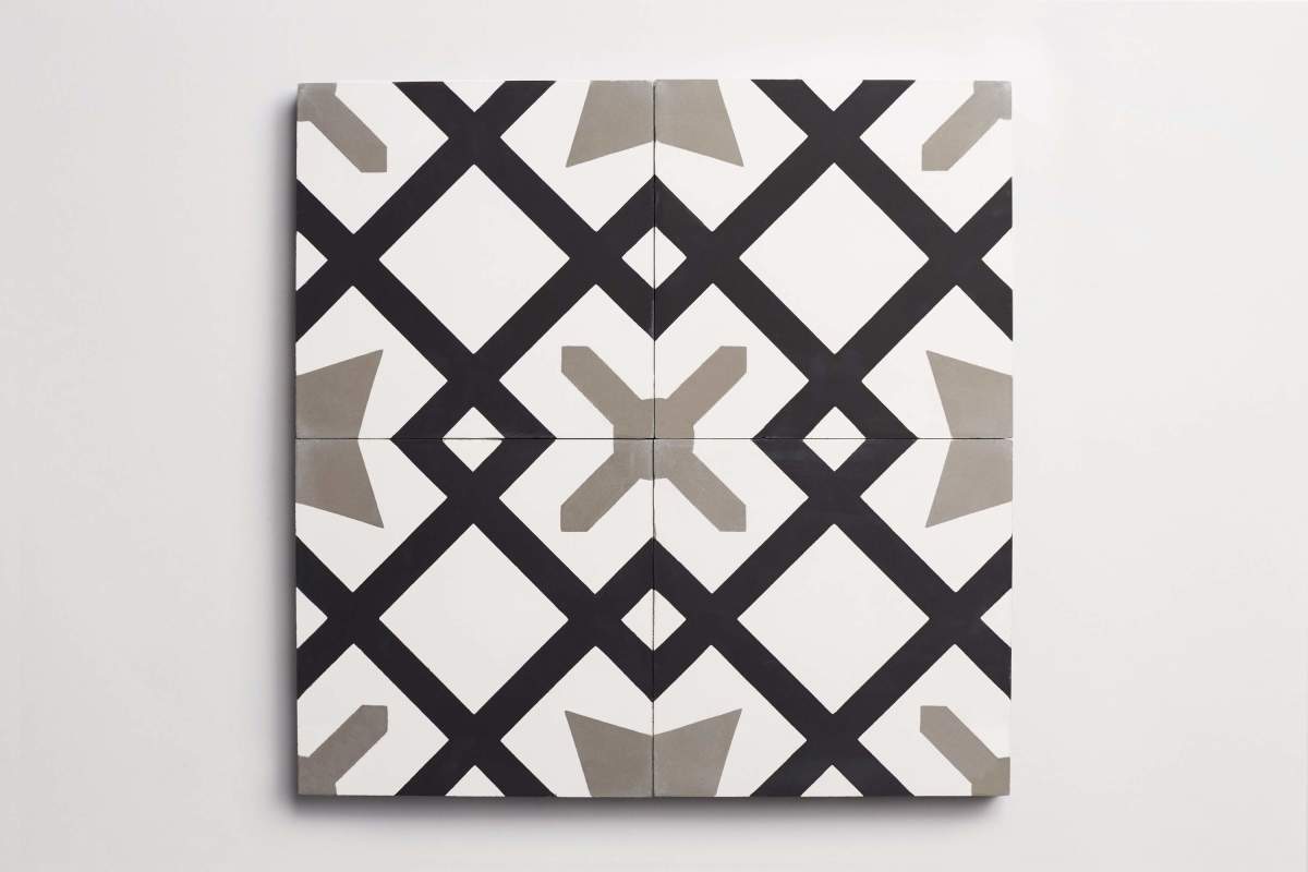 Tile concrete cement harold star cross pattern.