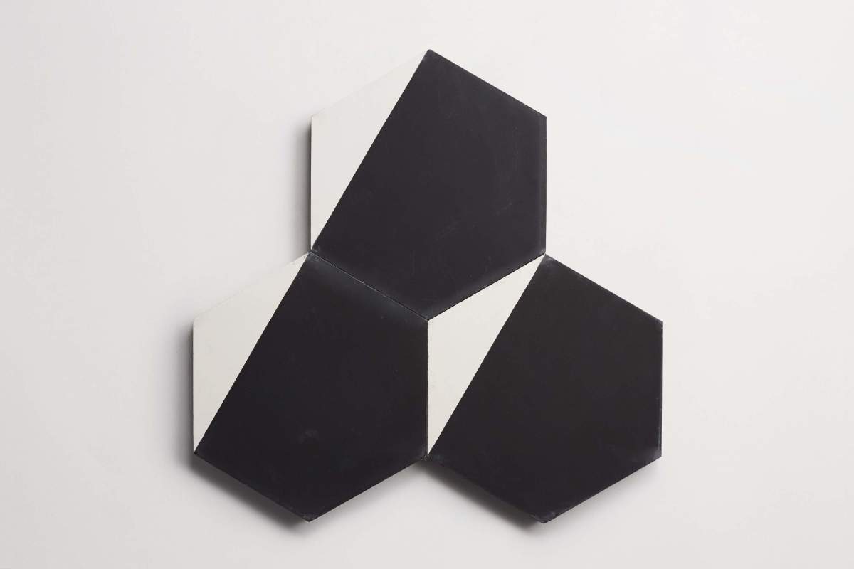 Tile concrete cement hex clip black white hexagon.