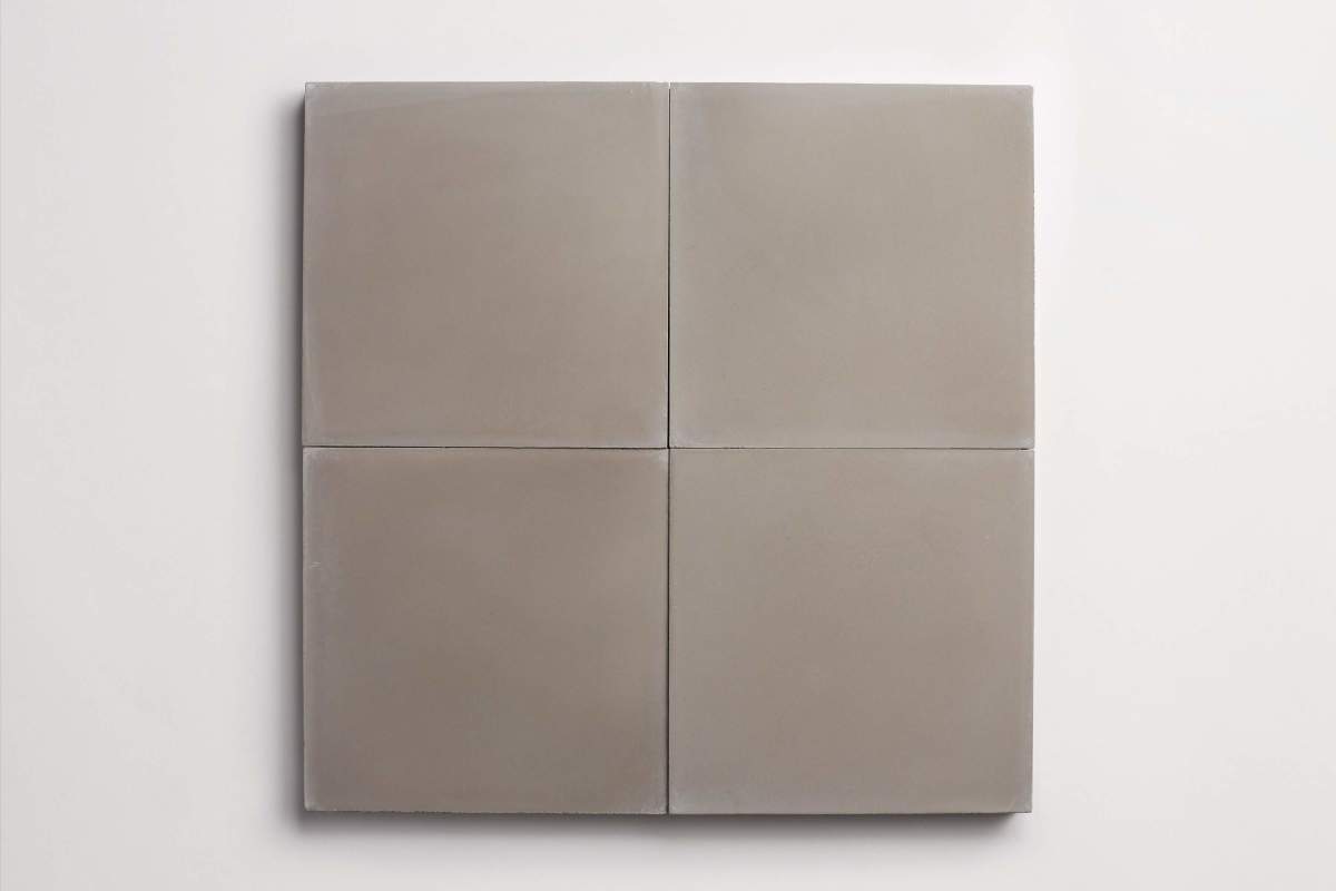 Cement tile solid colors 8x8 Square Metal Grey.