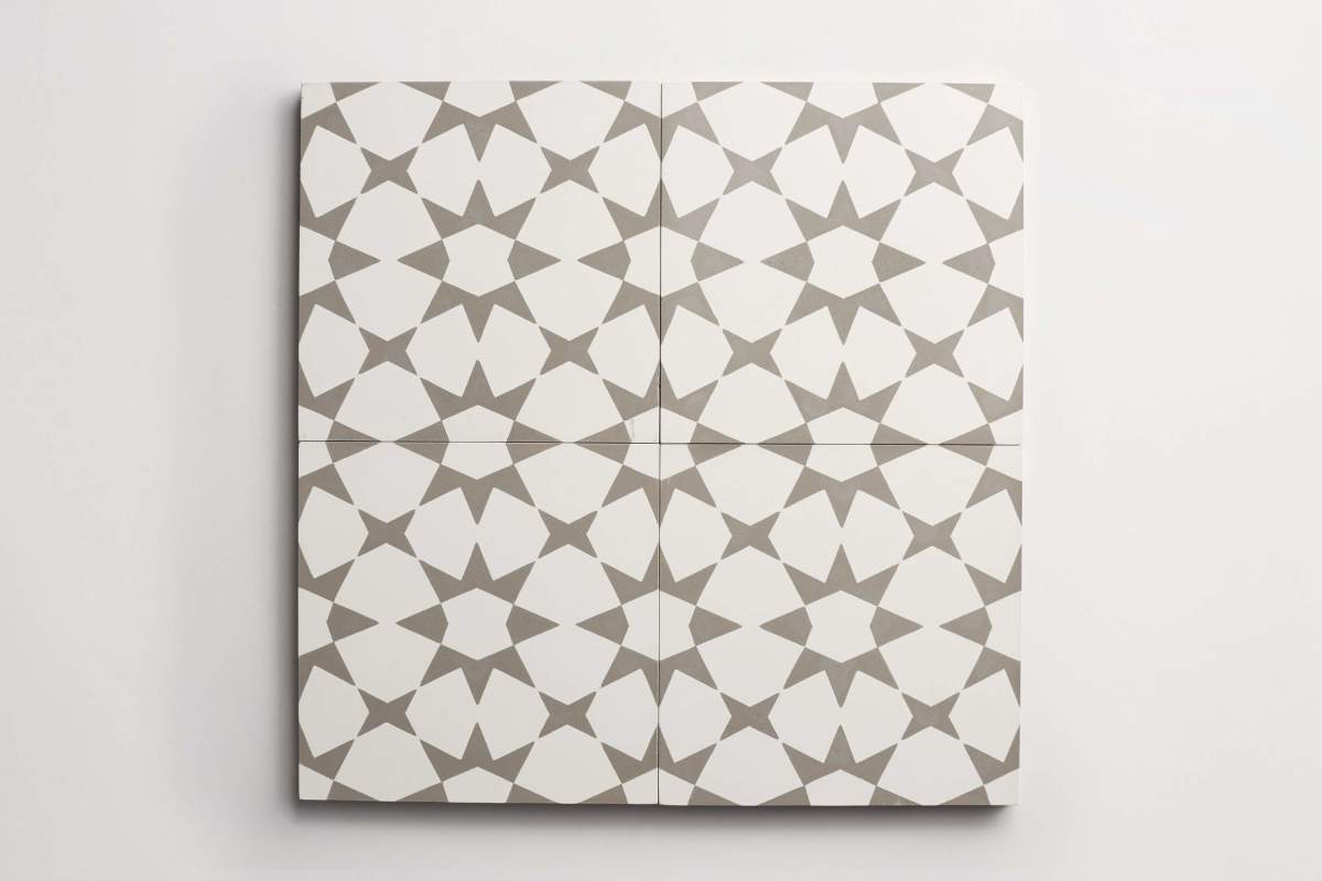 Tile concrete cement moroccan 3 fez metal white.