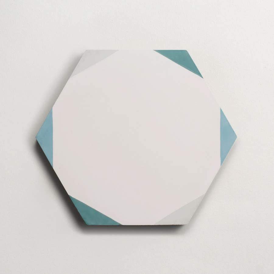 cement: oh joy! | pinwheel | hex | matte | pool, ice + bay | sample ~ 9"x8"x⅝"