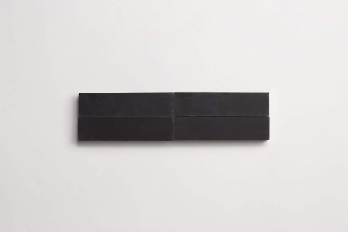 Cement tile solid colors 8x2 Rectangle Black.