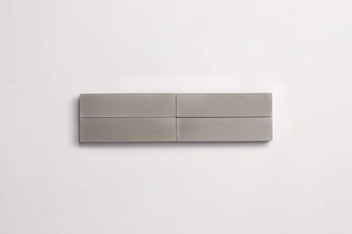 Cement tile solid colors 8x2 Rectangle Metal Grey.