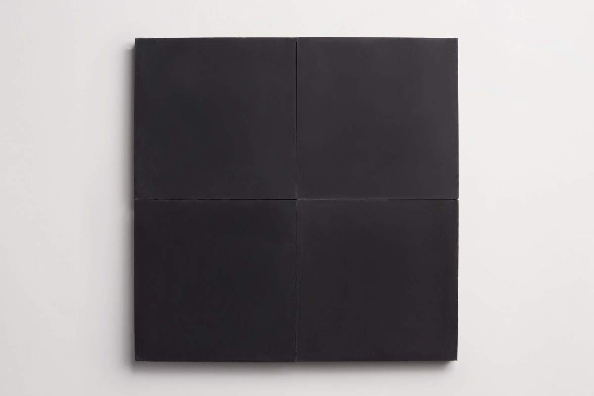 Cement tile solid colors 8x8 Square Black.