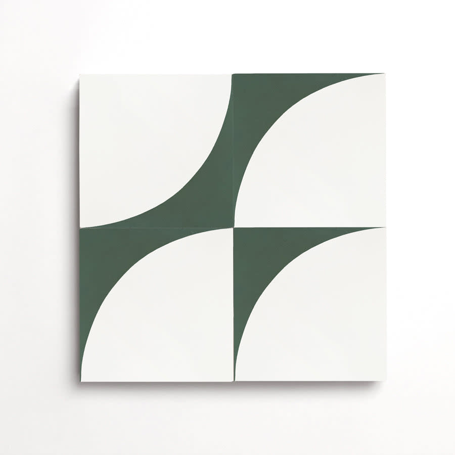 Cement arc white + leaf square ~ 8"x8"x0.625".