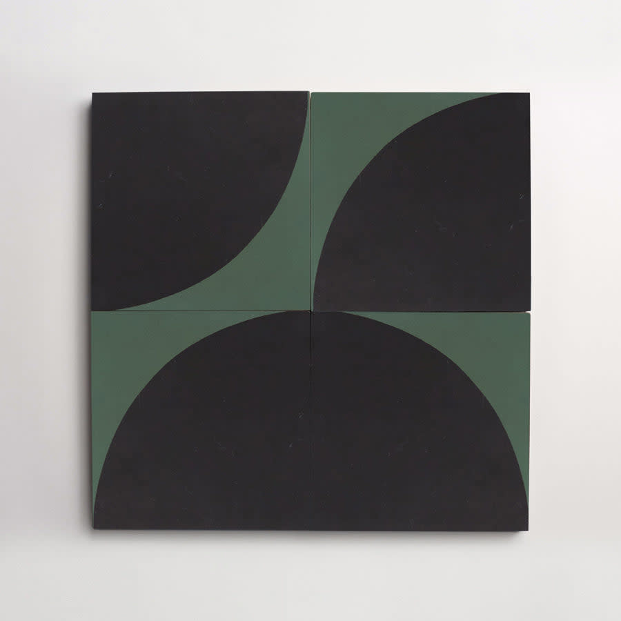 Cement arc black + leaf square ~ 8"x8"x0.625".