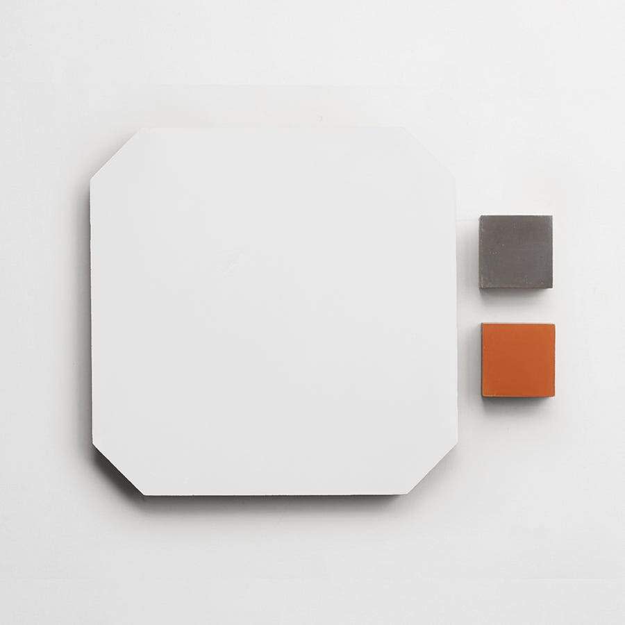 cement: pavimenti act I | paradiso octagon + bouchon | matte | charcoal + flowerpot | sample ~ ⅝"