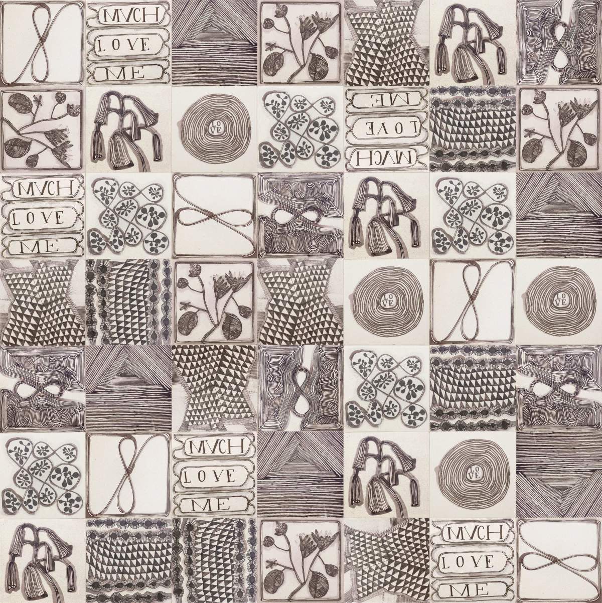 clé lapidary: ruan hoffmann limestone: much love me | grand stout | printed | infinite | charcoal | sample