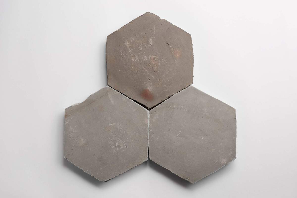 Terracotta Tile 8" Hex Unfinished Grey Tile.
