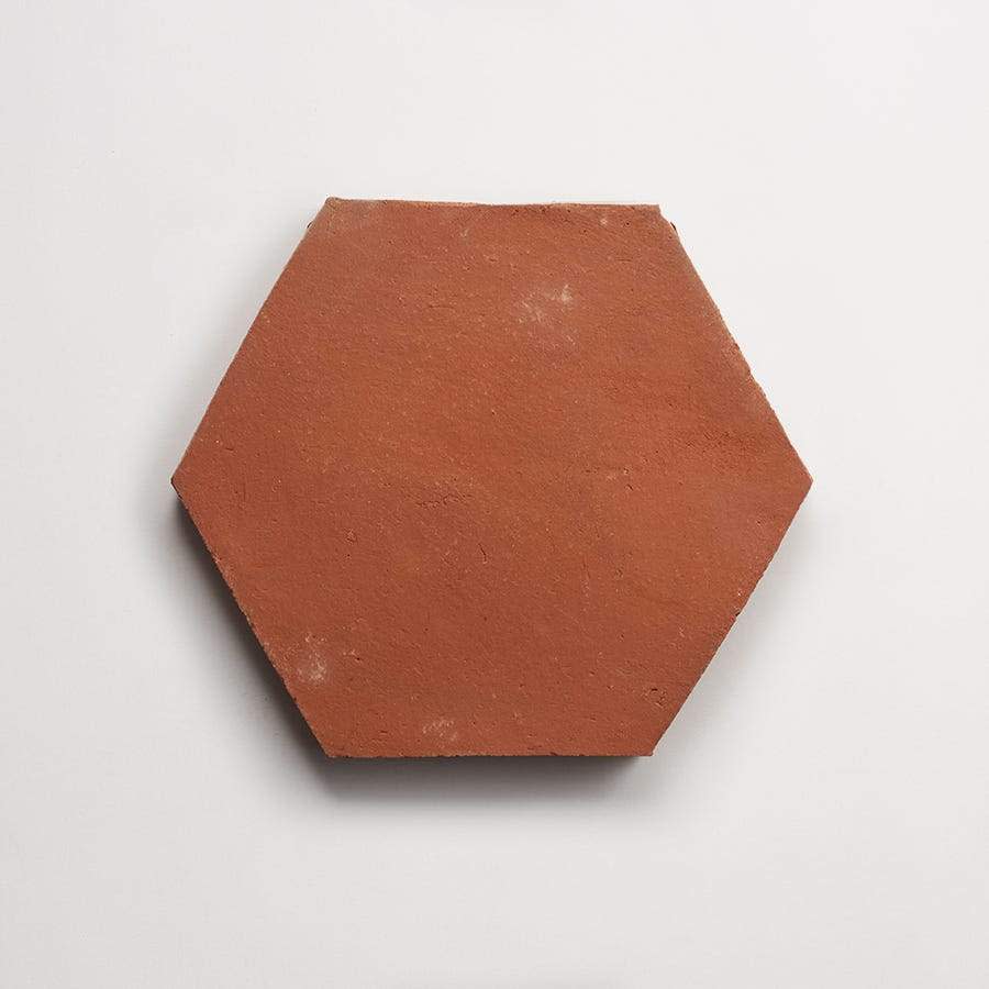 belgian reproduction | hex | unfinished | flemish red | sample ~ 8"x9"x¾"