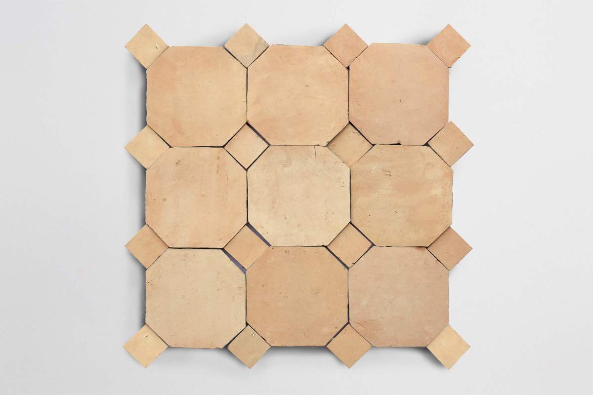 zellige natural octagon & bouchon | moroccan terracotta tile