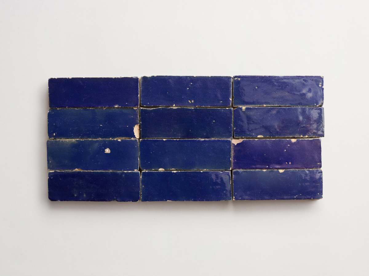 Dark blue zellige tile ancient sea subway bejmat.