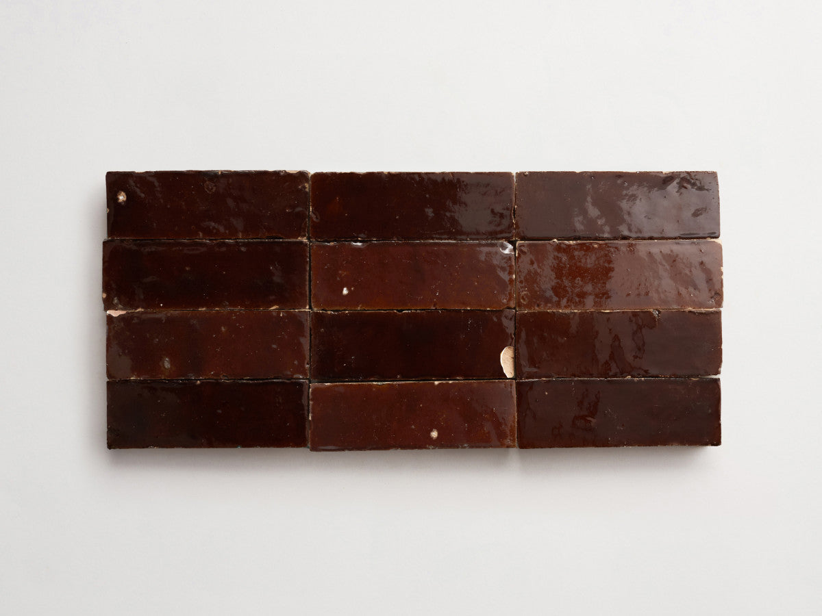 Brown zellige tile argan brown subway bejmat.