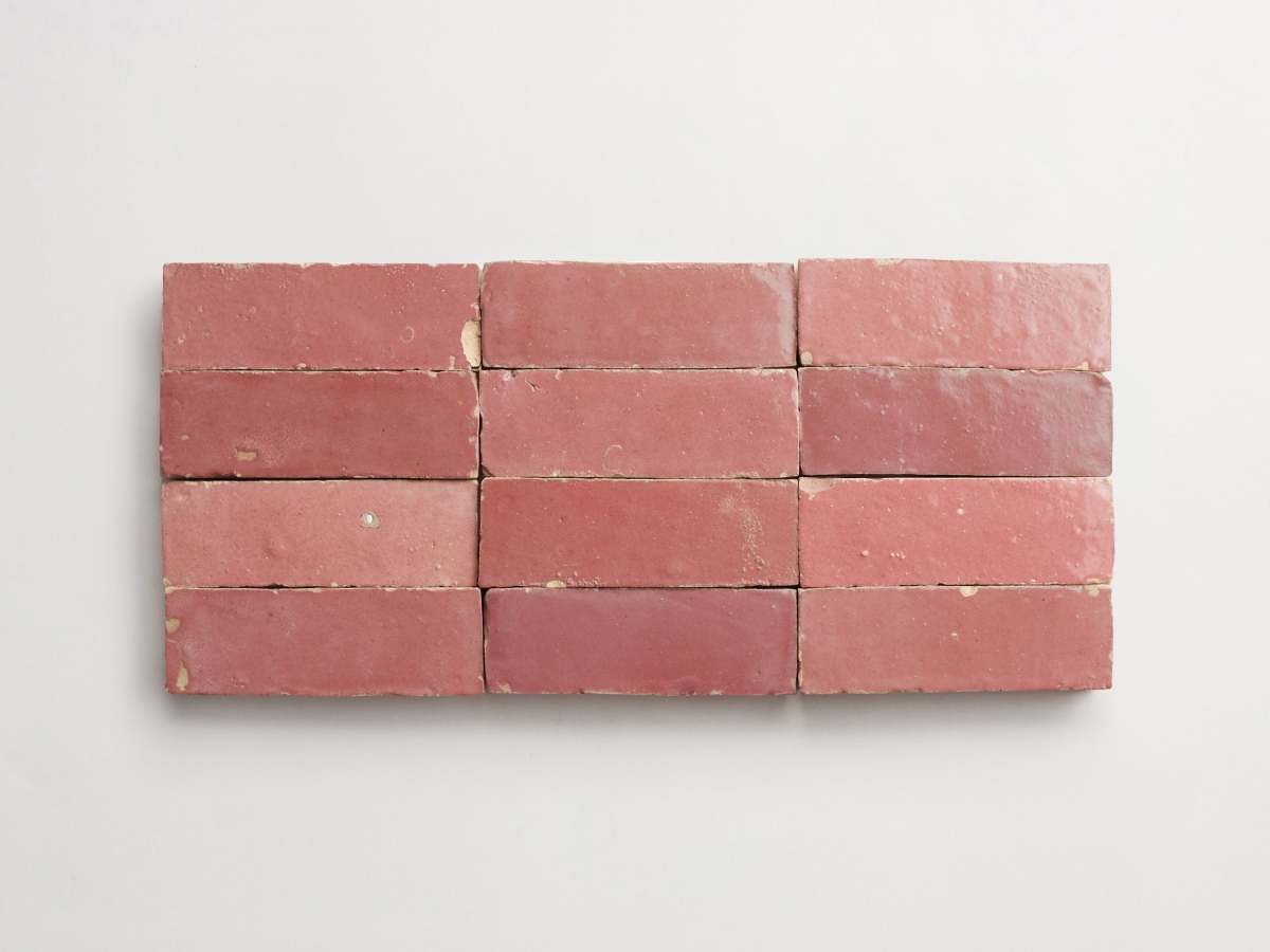 Ten red rectangular bricks arranged in two horizontal rows on a plain white background.