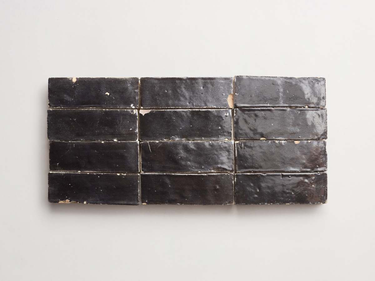 Zellige tile charred cedar black subway bejmat.