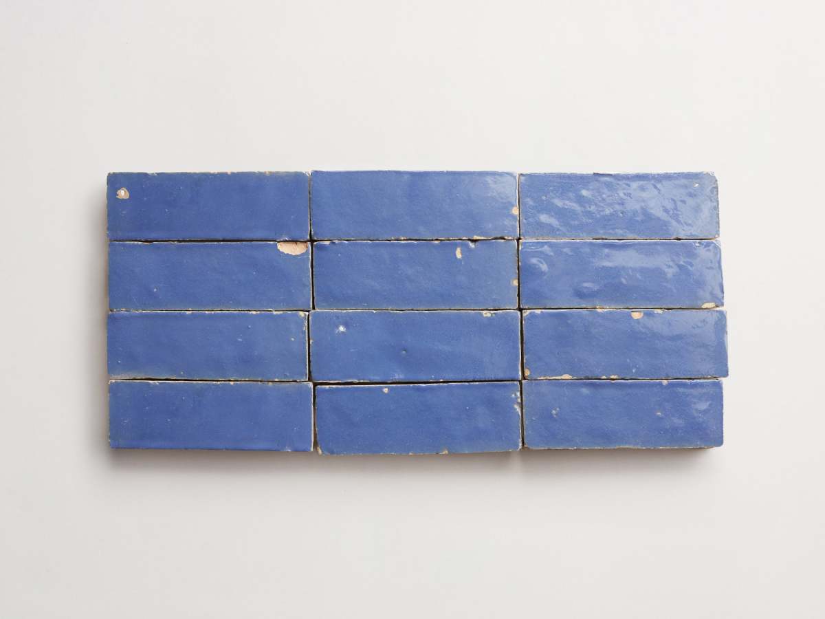 Zellige tile classic cerulean blue subway bejmat.