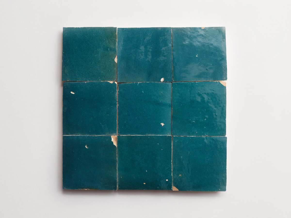Zellige tiles fired opal 4" square.