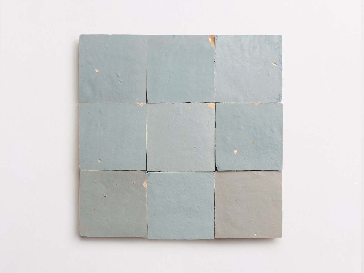 Zellige tiles tea ceremony celadon 4" square.