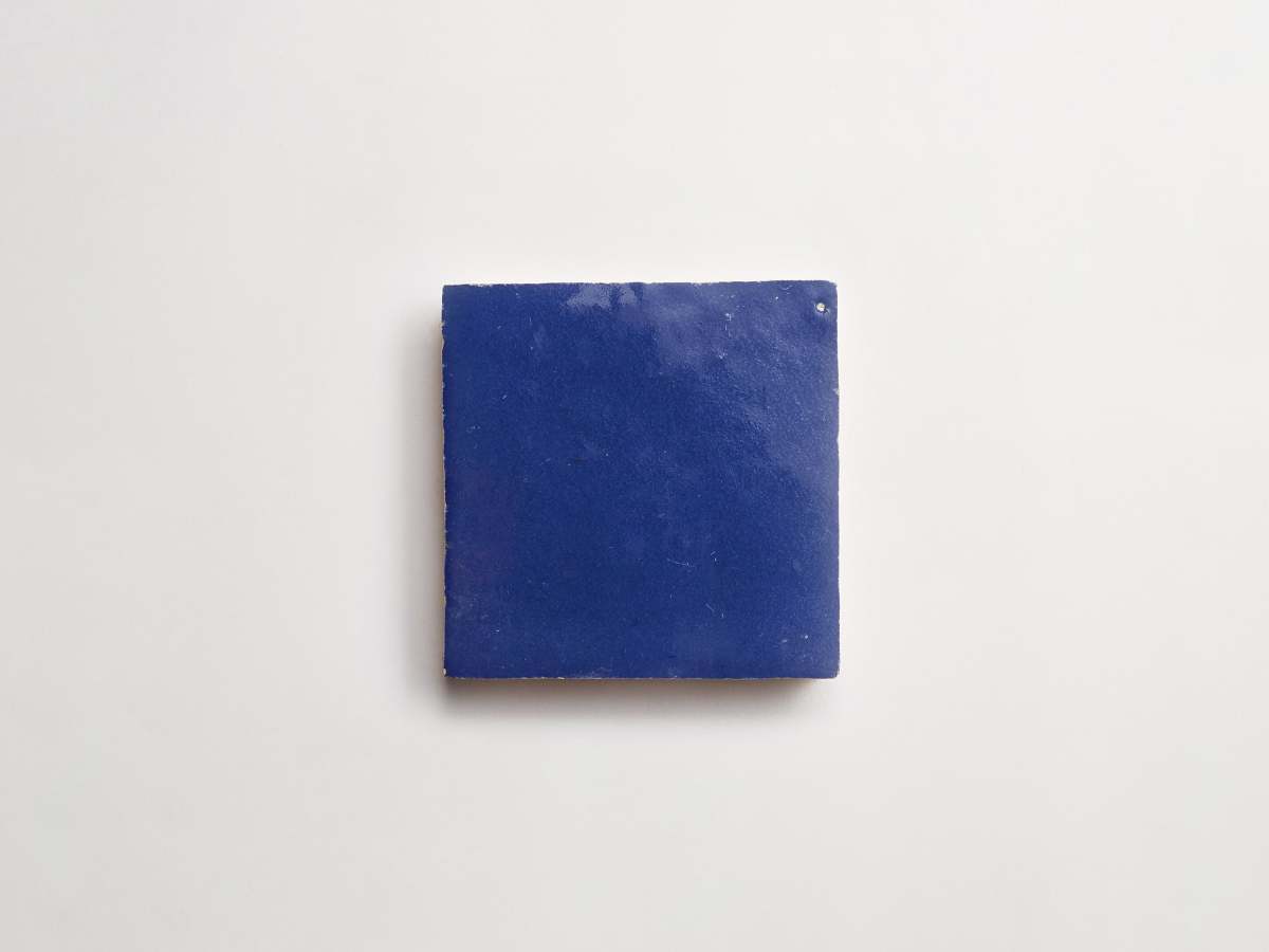 Zellige tiles ancient sea dark blue 4" square.