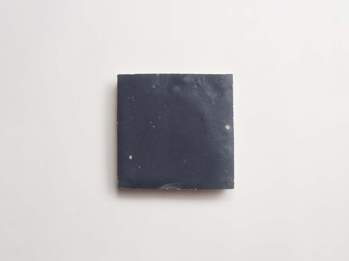 Zellige tiles battled armor grey 4" square.