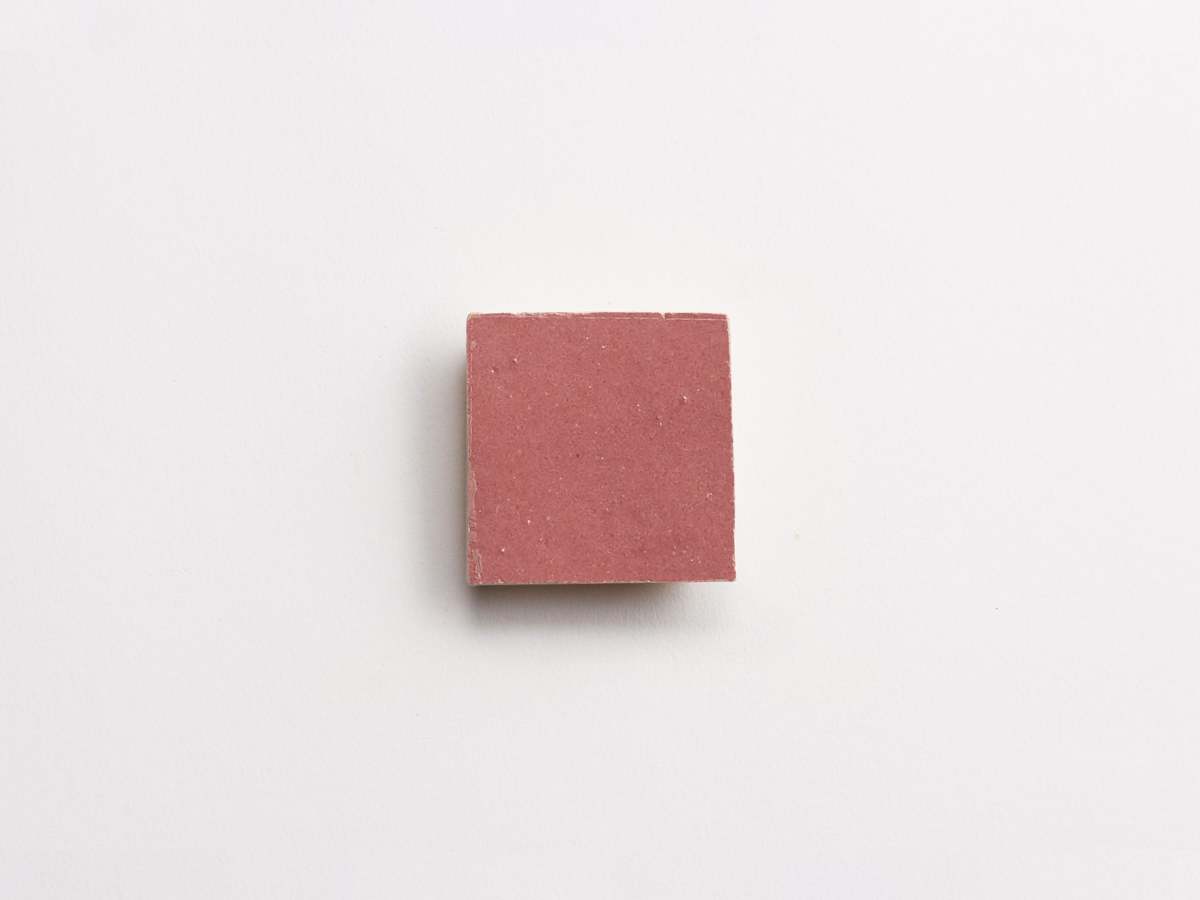 Blushing mistress 2" zellige unmounted square tile.