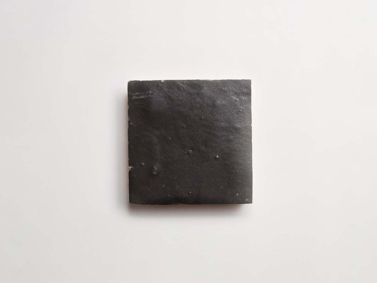 Zellige tiles charred cedar black 4" square.