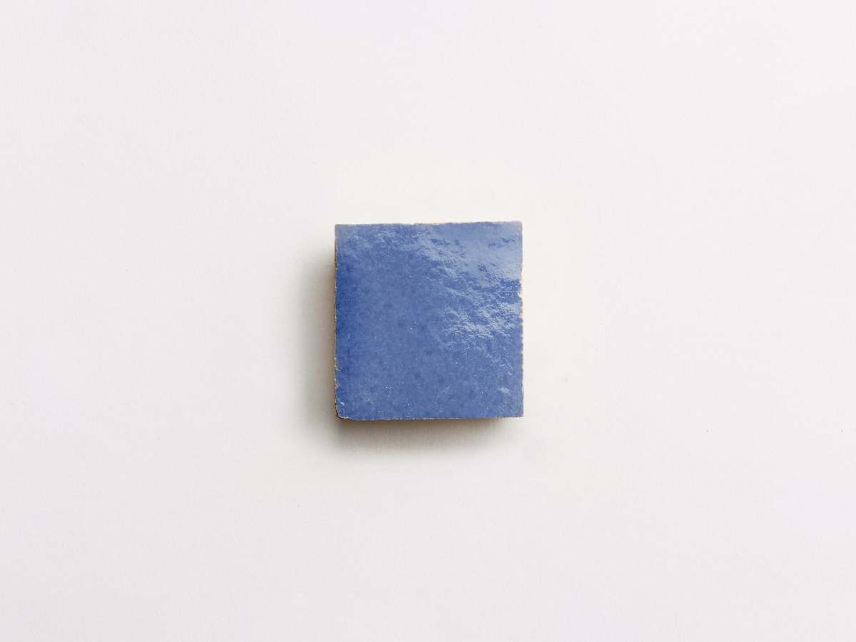 Zellige tiles classic cerulean blue 2" square.