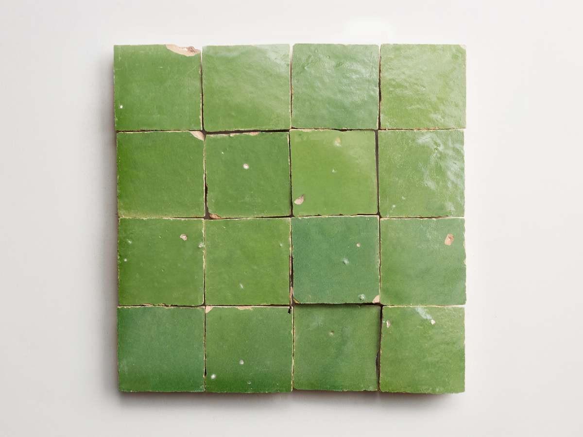 Zellige tiles moroccan fallen citrus 2" square.