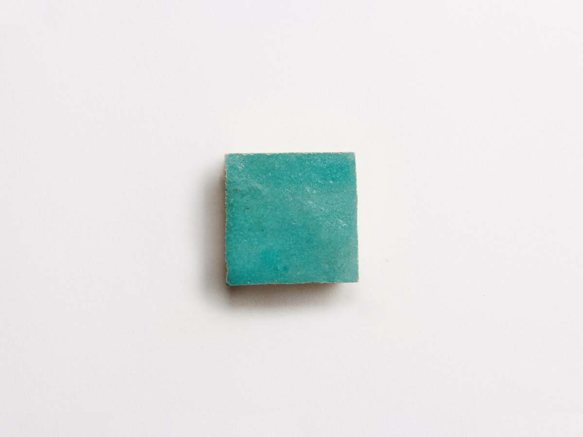 Forgotten turquoise unmounted zellige tile.