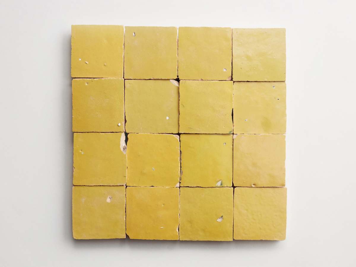 Indian saffron zellige moroccan terracotta tile.