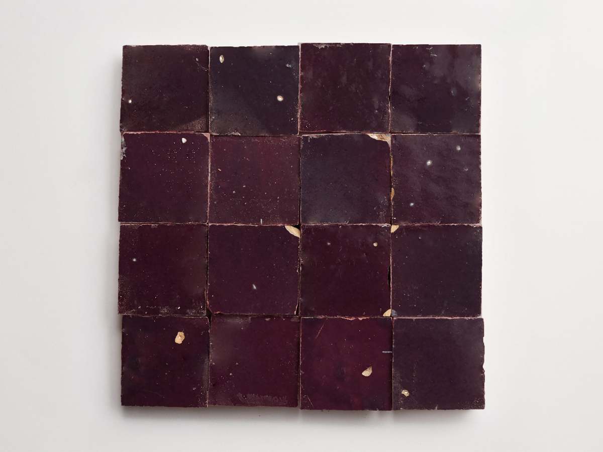 Midnight port 2" zellige moroccan terracotta tile.
