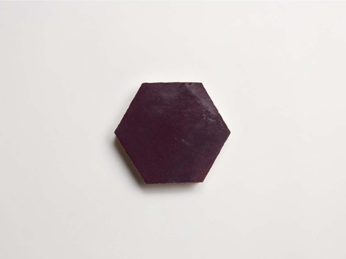 Deep purple zellige tile midnight port hexagon.