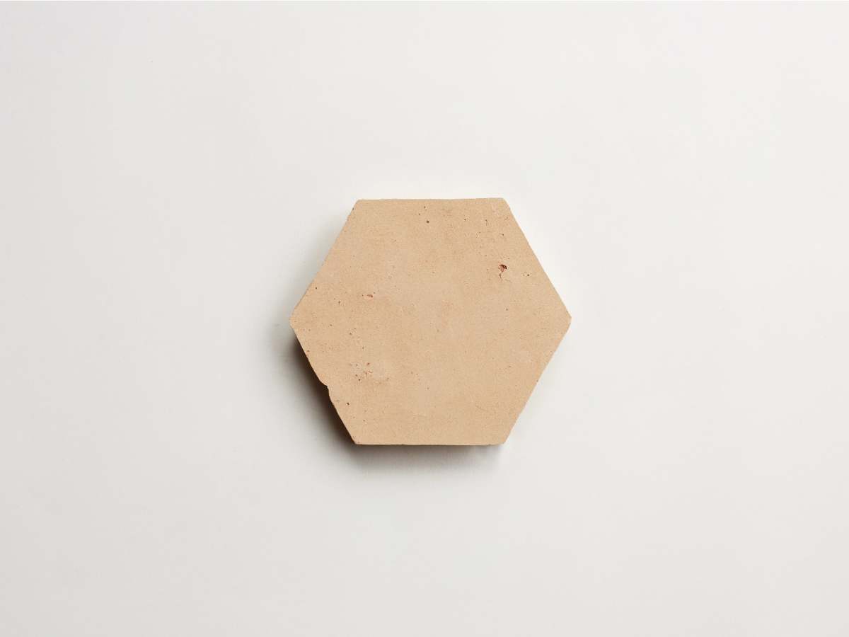 Zellige tile moroccan unglazed natural hexagon.