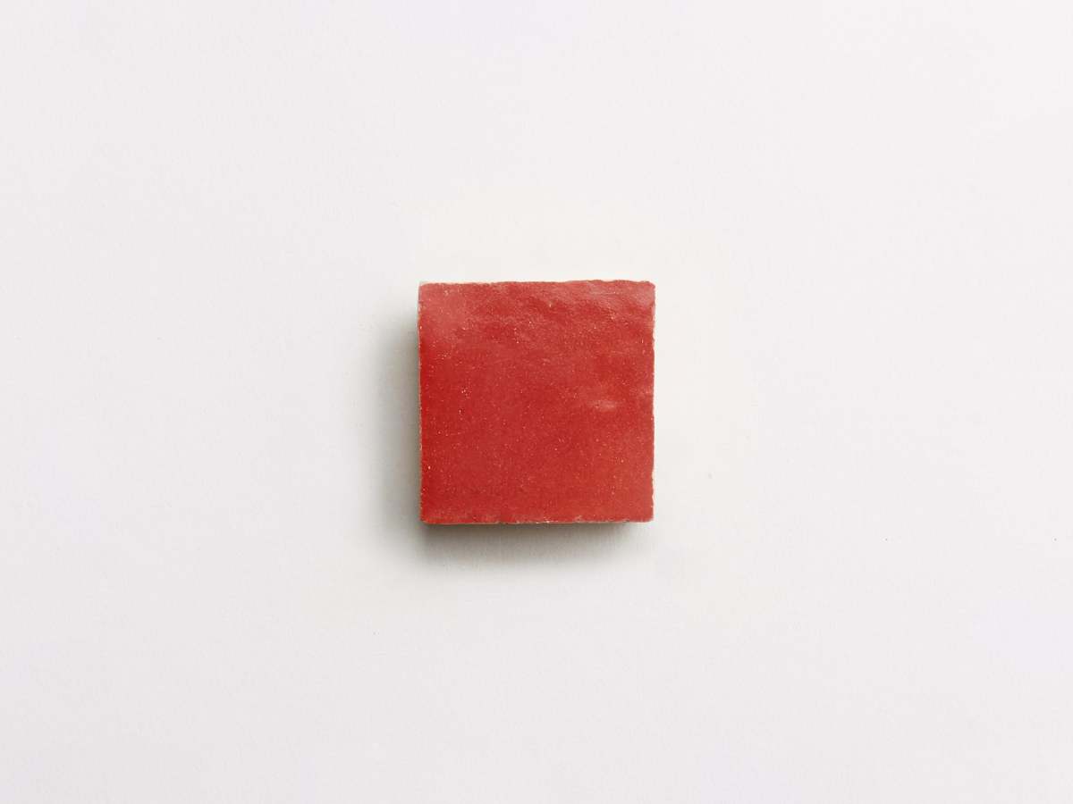 Zellige tiles palace red 2" square.